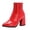 Red, variant on KENZONS Women's Chunky High Heel Pointed Toe Ankle Boots, Fall Winter Warm Boots With Side Zipper (Black,9)