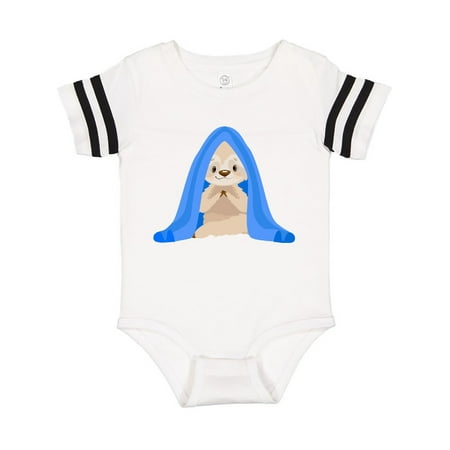 

Inktastic Cute Sloth in a Blue Blanket Gift Baby Boy or Baby Girl Bodysuit