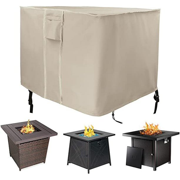 Fire Pit Cover,28 Inch Square Firepit Covers Gas Fireplace Fire Pit Table Cover for Propane Fire