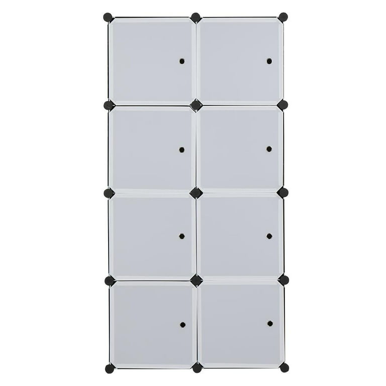 AWONGBOX Portable Closet Clothes Wardrobe Plastic Bedroom Armoire, Quickly Assembly Clothes Closet,8 Lattice Plastic Portable Wardrobe Organizer,14