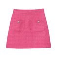 thumbnail image 1 of Fgnfyis Jupes pour Femmes Tweed Jupe Trapèze Courte Taille Haute Coupe Ajustée Jupe Portefeuille Jupes Mini pour Femmes Rouge TG, 1 of 4