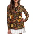 thumbnail image 2 of Aplkyhs Maple Leaf Women Sport Shirts Long Sleeve Sport Shirts Lightweight Fit Plain Machine Washable Soft and Comfortable Suitable for Tennis Enthusiasts, 2 of 7