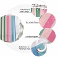 thumbnail image 6 of Pink Green Blue Stripe Waterproof Fabric Shower Curtain,Farmhouse Stripes Contemporary Waterproof Fabric Shower Curtain for Bathroom Curtains Bathtubs Shower Curtains with 12 Hooks Standard 60x72, 6 of 8