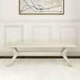 thumbnail image 2 of Plank+Beam Solid Wood Verso Dining Bench, 60" Entryway Bench, Minimalist Room Bench, White Sand, 2 of 7