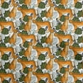thumbnail image 1 of oneOoneCottonCambricOrangeFabricTropicalLeafWithAnimalQuiltingSuppliesPrintSewingFabricByTheYard42InchWide, 1 of 4