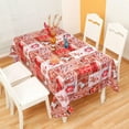 thumbnail image 1 of Rectangle Christmas Table Cloth  Washable Lovely Bow and Bell Printed Table Cover  Decorative Fabric Table Cover for Holiday and Indoor Use 59 x 71 Inch, 1 of 6