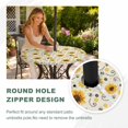 thumbnail image 4 of Round Outdoor Tablecloth with Umbrella Hole and Zipper, Vintage Sunflower Tablecloth with Elastic Waterproof, Summer Botanical Farmhouse Floral Patio Table Covers for 45" - 54" Picnic Pool Tables, 4 of 9