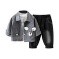 thumbnail image 1 of Odeerbi 6M-3Y Niños Conjunto de Tres Piezas Sudaderas de Manga Larga Camisetas de Manga Larga Chaquetas de Trabajo Pantalones Vaqueros Conjunto de Tres Piezas, 1 of 5