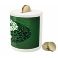 thumbnail image 3 of Ying Yang Piggy Bank, Digital Style Yin Yang Form Nature Themed Dots Print, Ceramic Coin Bank Money Box for Cash Saving, 3.6" X 3.2", Green Black White, by Ambesonne, 3 of 4