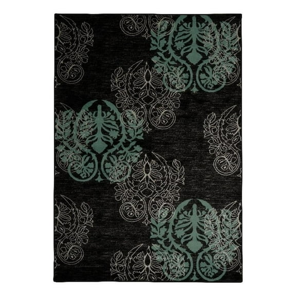 Linon Miso Lana Machine Made Polypropylene 5'x7'6" Rug in Black
