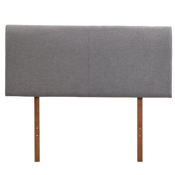 JERFIT Full Size Curved Upholstered Headboard, Adjustable Height Grey Linen Fabric Modern Bed Frame Head Board