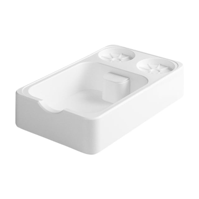 Caja organizadora de café Espresso Knock Box, utensilios de barista, compactador resistente para café expreso Blanco