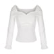 thumbnail image 4 of ICHUANYI Liquidación Moda Mujer Color Sólido Cuello en V Manga Larga Doblar Camiseta Slim Blusa Tops ICHUANYI WER202308232251, 4 of 9