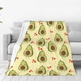 thumbnail image 4 of Cauagu Avocados And Hearts Pattern Flannel Bed Blankets,Fleece Blanket Comfortable Air Conditioning Blanket for Sofa Bed Travel Couch & Living Room -40"x30", 4 of 8
