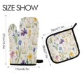 thumbnail image 2 of Yayeee Oven Mitts and Pot Holder Set of 4 Heat Resistant Kitchen Gloves Baking Hot Pad, Blue Floral Rabbit, 2 of 5
