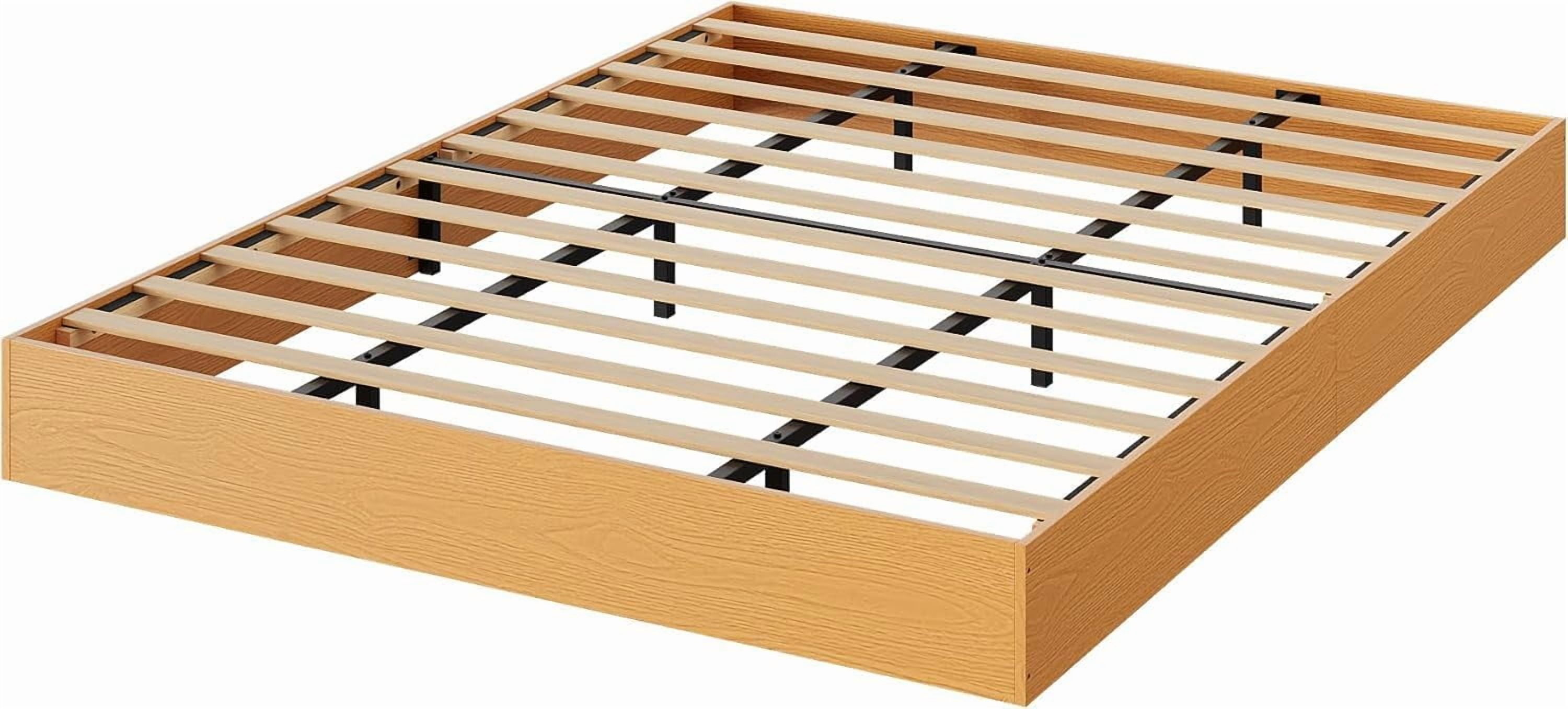 Senfot California King Platform Bed Frame, Wooden Slat Support, No Box Spring Needed, Easy Assembly, Pine Wood Construction