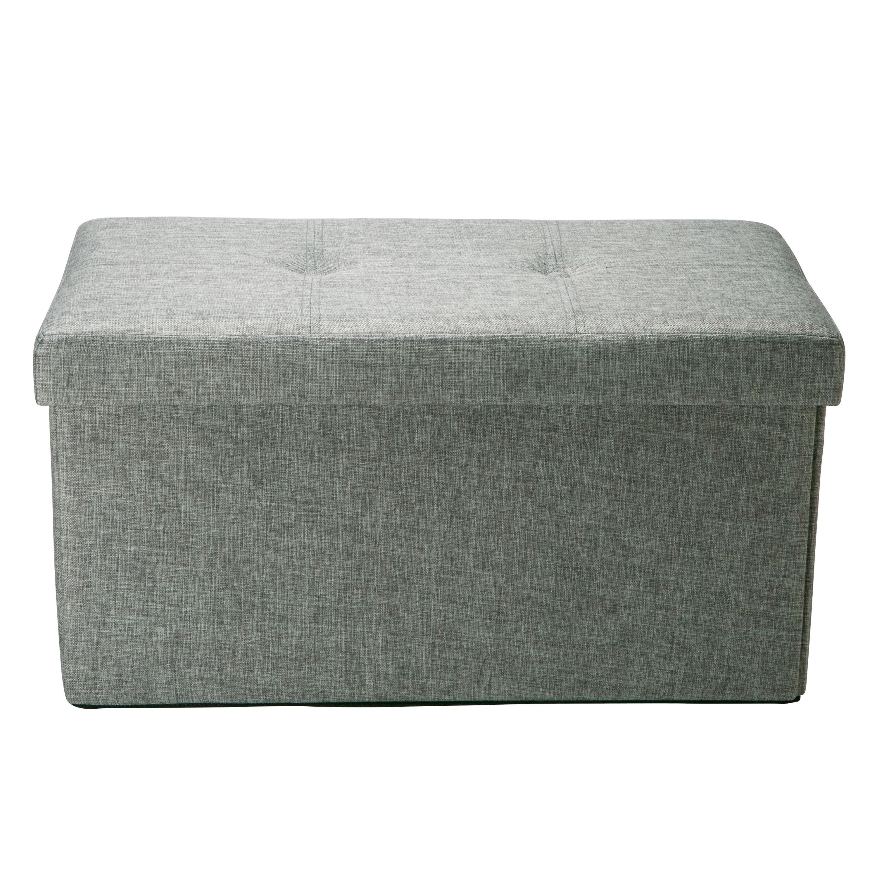 Dormify Hope Collapsible Storage Ottoman Chair - Grey