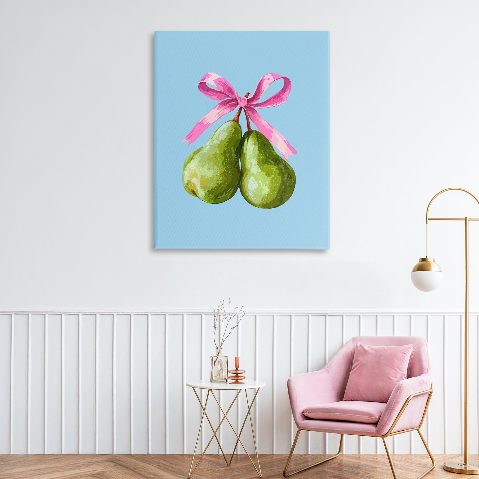 Stupell Industries Twin Pears with Ribbon Canvas Wall Art, design by Imagine It Images