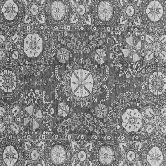 Ahgly Company Indoor Square Abstract Gray Modern Area Rugs, 6' Square