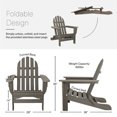 thumbnail image 3 of DuroGreen Folding Adirondack Chair With Side Table, Made With All-Weather Tangentwood, Oversized, High End Patio Furniture for Porch, Lawn, Deck, or Fire Pit, No Maintenance, USA Made, Coastal Gray, 3 of 7