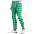 thumbnail image 5 of INSPIRE CHIC Plaid Pants for Men's Color Block Straight Leg Checked Pattern Chino Trousers, 5 of 6