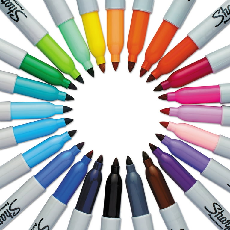 Sharpie Electro Pop Permanent Markers, Ultra Fine Point, Assorted Colors,  24 Count