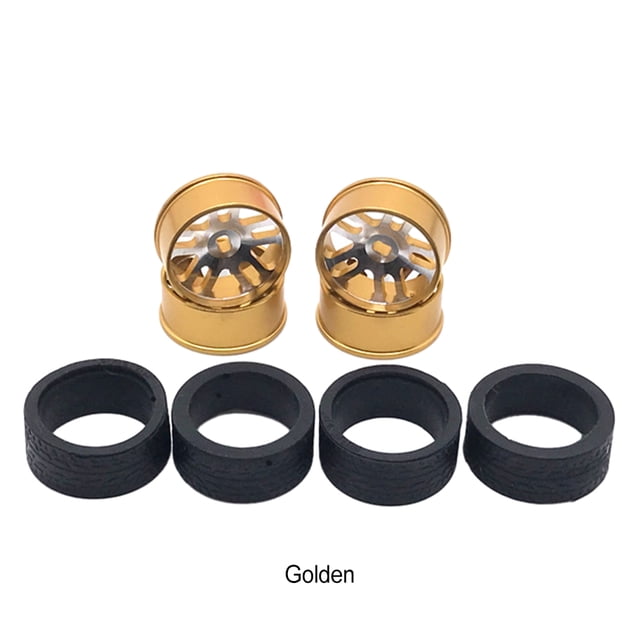 VONKY 4pack/lot Wheel Rim Tire Modification Parts Compatible With 1/28 Wltoys K969 RC Car Modified PartsRC Drift Tire RC Gold 1Set