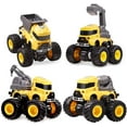thumbnail image 3 of Ficcug 4 Pcs Pull Back Cars Construction Excavator Toy Truck Friction Powered Push/Go Toy Cars for 3+ Year Old Toddlers Kids Boys Girls, 3 of 10