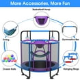 thumbnail image 6 of YORIN Trampoline for Kids, 55'' Mini Trampoline for Toddlers with Swing, Enclosure Net and Basketball Hoop, 4.5FT Indoor/Outdoor Kids Round Trampoline with Adjustable Gymnastics Bars, Gifts for Kids, 6 of 7