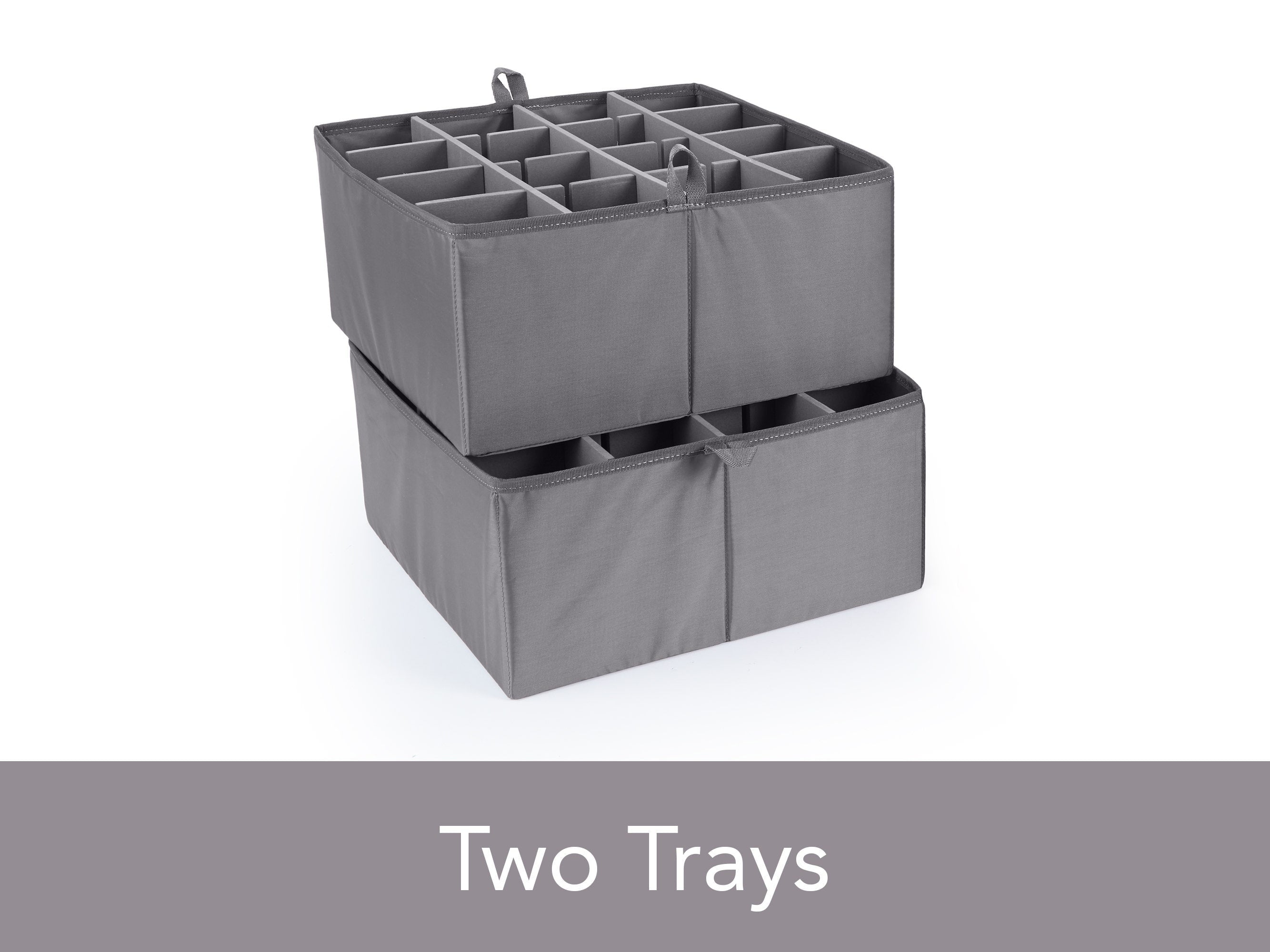 Kitchen Cube Glassware Storage Bin - Durable Polyester, Adjustable Compartments, Sturdy Interior Walls, ID Window, Kitchen Storage, Brown Heather