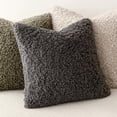thumbnail image 4 of Funda de almohada Foindtower de piel sintética gris oscuro de 55 x 55 cm (2 unidades), 4 of 7