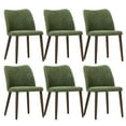 thumbnail image 6 of Modern PU Leather Side Dining Chairs with Cushioned Seat and Wooden Legs , Upholstered Dining Room Chairs Set of 6 for Kitchen, Café or Restaurant – Green, 6 of 8
