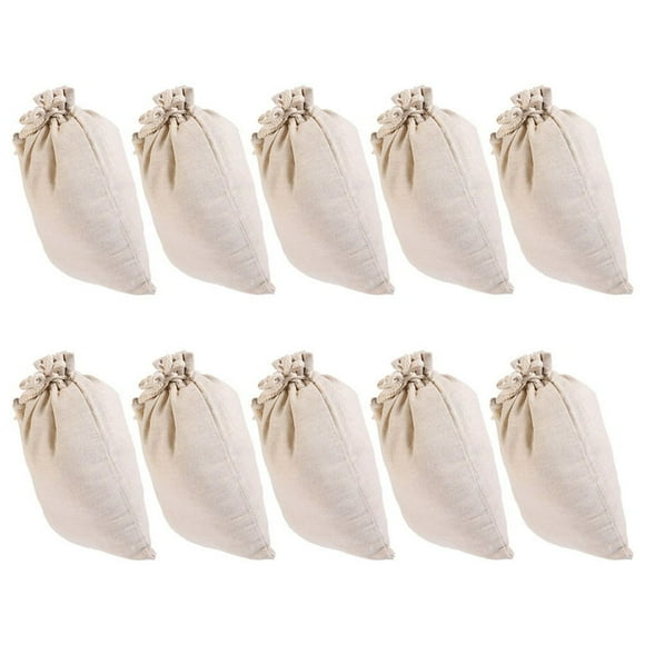 LNGOOR 10 Pcs Cotton Spice Bag Small Bags for Cooking Drawstring The Gift Spices Organizer