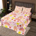 thumbnail image 2 of Erosebridal Kawaii Rainbow Coverlet Set King, Cartoon Cloud Bedding Set, Grass Flower Decoration 3pcs, 2 of 5
