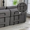 thumbnail image 6 of L-Shaped Sectional Couches with Memory Foam & Steel Frame, No Assembly Convertible Sofa Bed, Corduroy Fabric Compression Sofa, Modular Couch for Living Room, Apartments, Home Theate, Office, Grey, 6 of 9