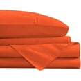 thumbnail image 2 of 1000 Thread Count 4 Pcs Bed Sheets Set Solid Egyptian Cotton California King Size 15 Inches Deep Pocket Orange Solid Cotton Sheets, 2 of 5
