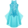 thumbnail image 6 of Aislor Big Girls Sequins Romper Formal Dress Birthday Evening Chiffon Ball Gown 6-16 Light Blue 16, 6 of 7