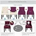 thumbnail image 3 of BOGUANG Housse de Chaise à Dossier Ailé en Velours, Housses de Chaise Extensibles, Housse de Fauteuil Réutilisable Lavable en Spandex Doux Incliné (Gris Foncé, Ensemble de 2), 3 of 7