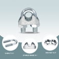 thumbnail image 4 of 12 Pcs Abrazaderas de Clip de Cable de Acero M10, Abrazaderas de Cable U-Bolt de 1/2", 4 of 6