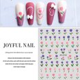 thumbnail image 2 of 8 hojas de pegatinas autoadhesivas para decoración de uñas acrílicas, diseño de corazón y flor., 2 of 8