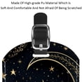 thumbnail image 4 of Square 2Pack PU Leather Golden Moon Cruise Luggage Tag with Privacy Cover and Name ID Tag for Travel Handbags Backpacks Luggage Tags, 4 of 6