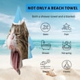thumbnail image 4 of GZHJMY Beach Towel for Women Girls, Cat and Fish Collage Bath Towel, Oversized Lightweight Sport Towel, 31x51 Inch, 4 of 7