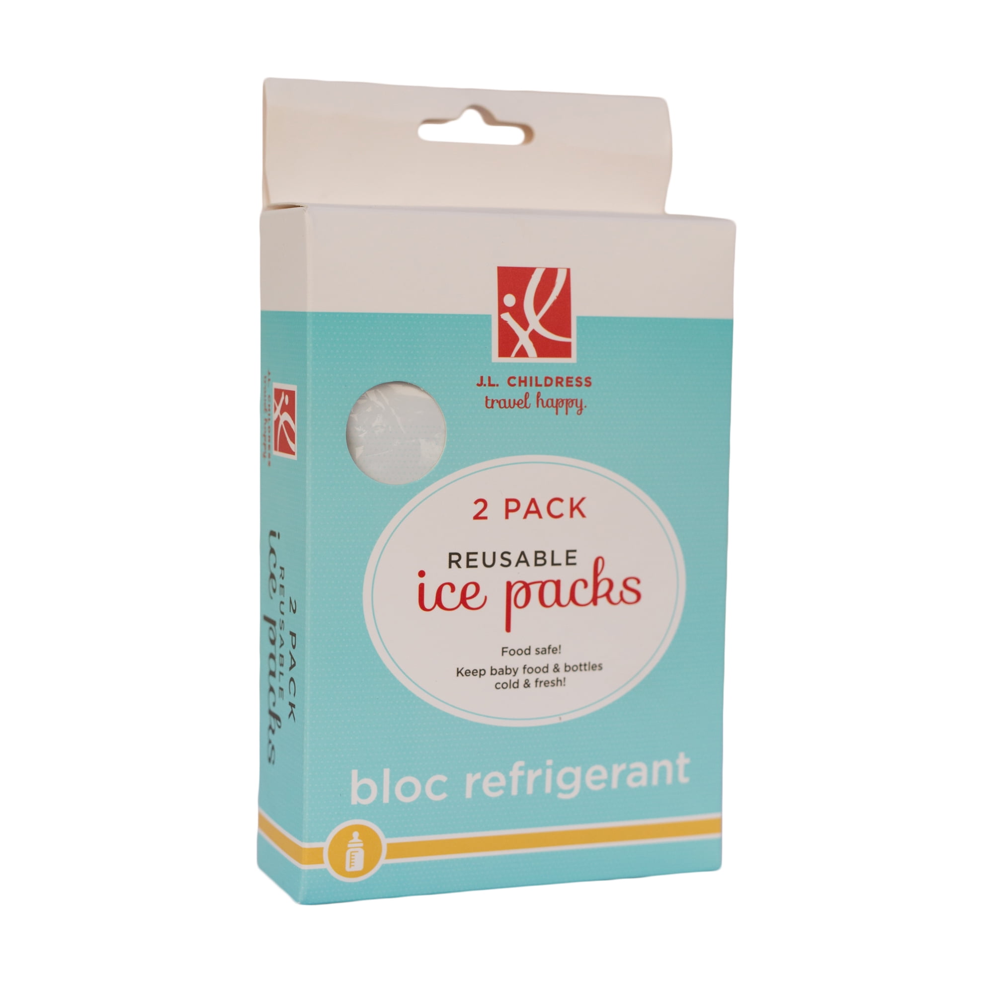 J.L. Childress Reusable Ice Packs - Breast Milk Ice Packs for Cooler & Lunch Boxes, 2 Pack