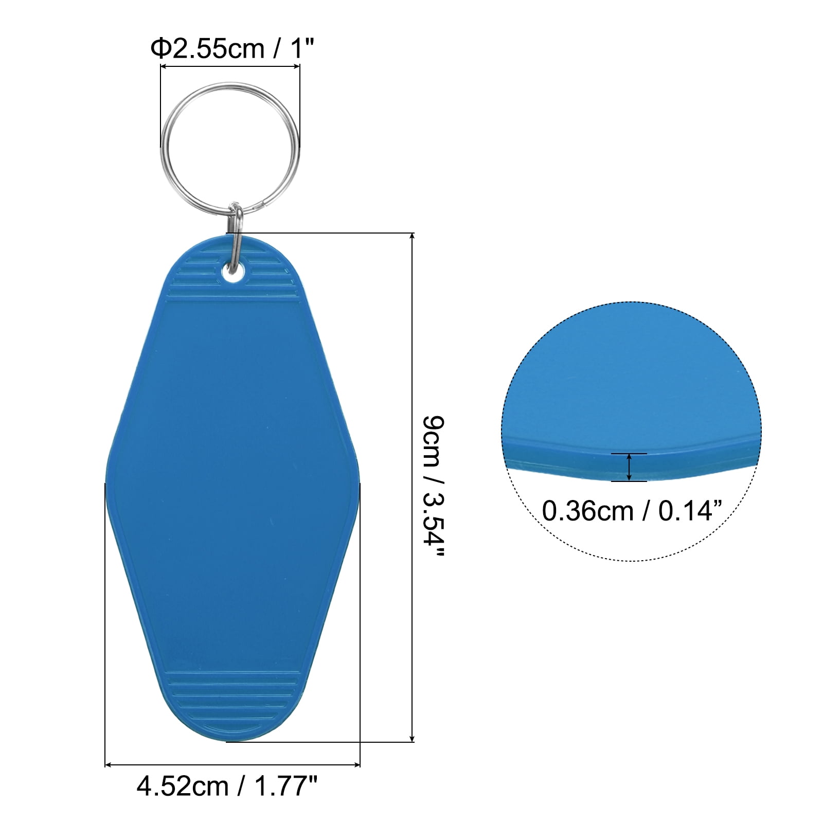 Uxcell 40Pcs Hotel Keychains Blank, Vintage Plastic Rhombus Motel Keychains Hotel Key Tags Key Rings, Dark Blue