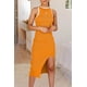 thumbnail image 2 of Vestido PRETTYGARDEN Z-Amarillo Grande Sin Mangas Midi Ajustado, 2 of 5