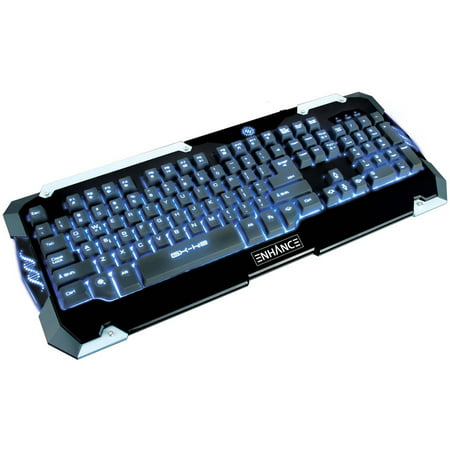 ENHANCE GX-K2 LED Gaming Keyboard with Hybrid Switches , 104+ Keys & 3 Switchable Backlight Colors - Works with PC