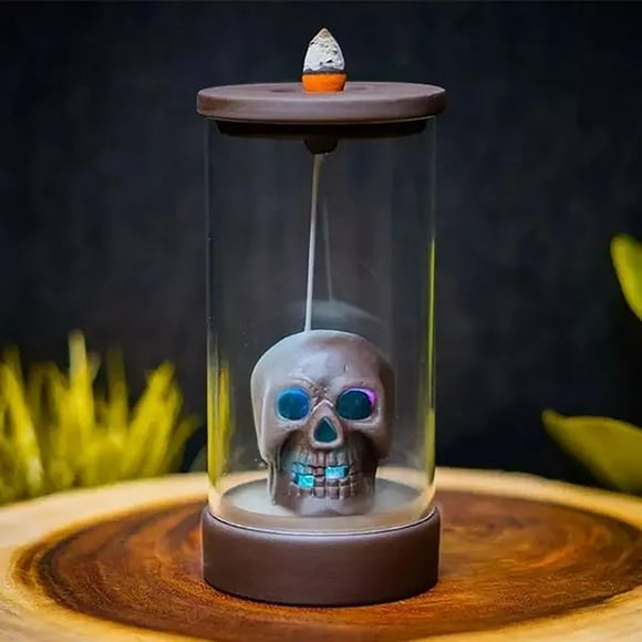 EGNMCR Room Decor Home Decor Eternal Skull Handicraft Incense Water fall of Backflow Decoration Ceramic Incense Burner
