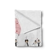 thumbnail image 2 of Wedding Soft Flannel Fleece Throw Blanket, Bride and Groom Wedding Pictures in Comic Book Style Honeymoon Celebration, Cozy Plush for Indoor and Outdoor Use, 50" x 70", White Black Pink, by Ambesonne, 2 of 6