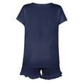thumbnail image 6 of Wyongtao Pajamas for Women Short Sleeve V-Neck Sleepwear Two Piece Pj Sets with Shorts Casual Loungewear,Navy S, 6 of 9