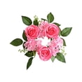 thumbnail image 2 of Mecorevxz Valentines Day 20cm Silk Rose Wreath Party Gathering Wedding Candlestick and Candle Decor Valentines Ambiance Enhancer(Watermelon), 2 of 7